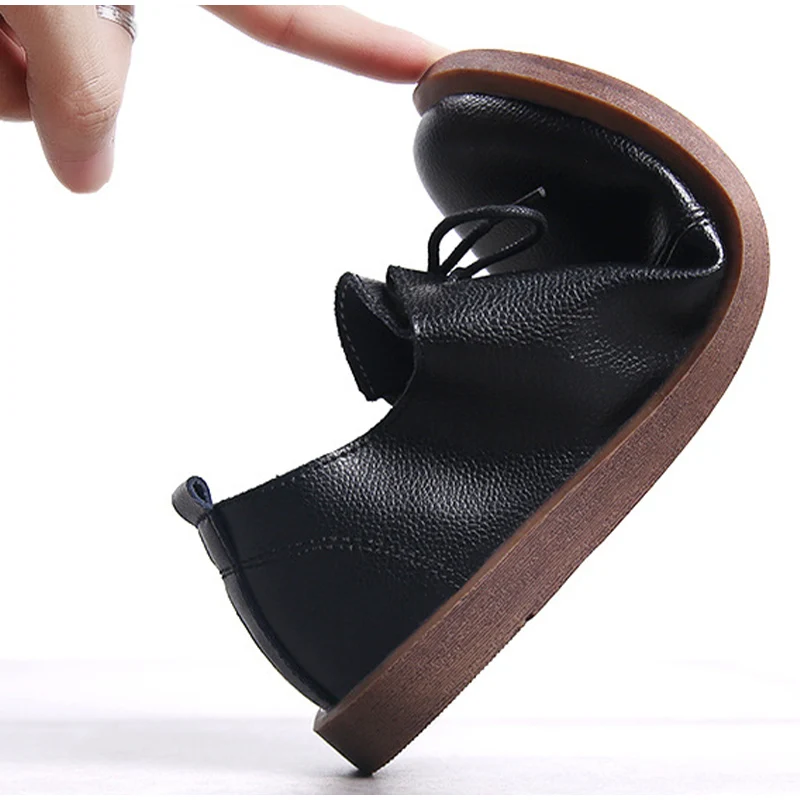 Осенние оксфорды женские туфли на плоской подошве 2021 искусственная кожа