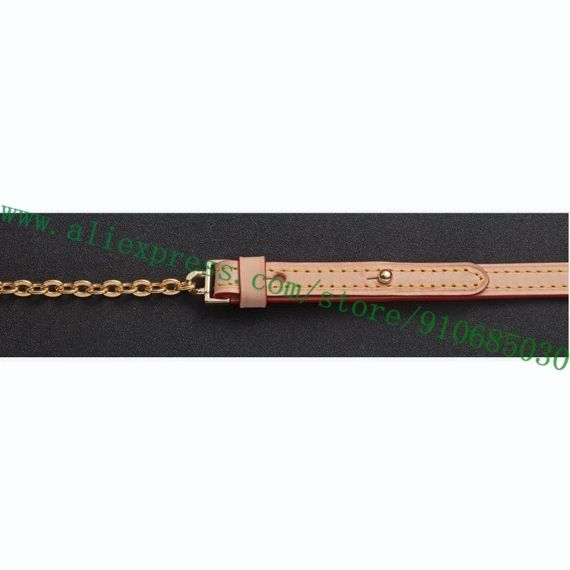 Top Quality Vegetable Tanned Leather Silvery Metal Chain Shoulder Strap For Designer Women Handbag Lady Bag Parts Substitute