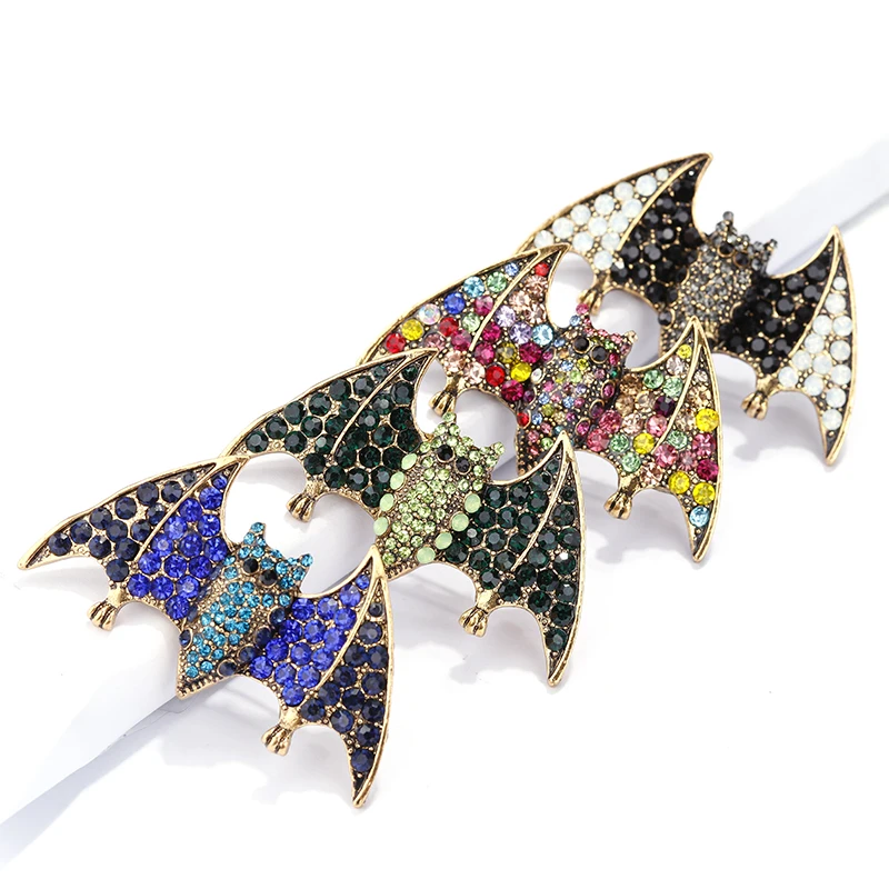 Женская эмалированная брошь ALLYES в форме летучей мыши с кристаллами стразы
