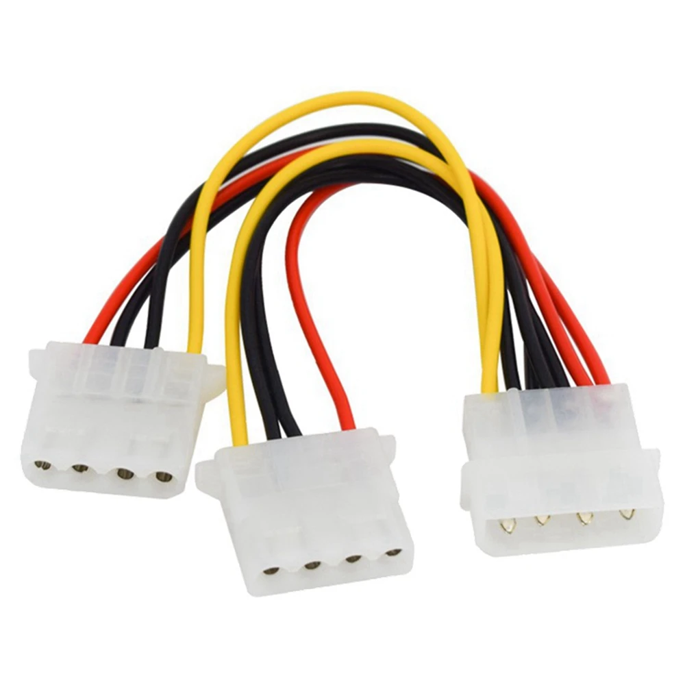 18AWG 8 дюймовый компьютерный блок питания IDE 4 контактный Molex LP4 штекер на 2 x