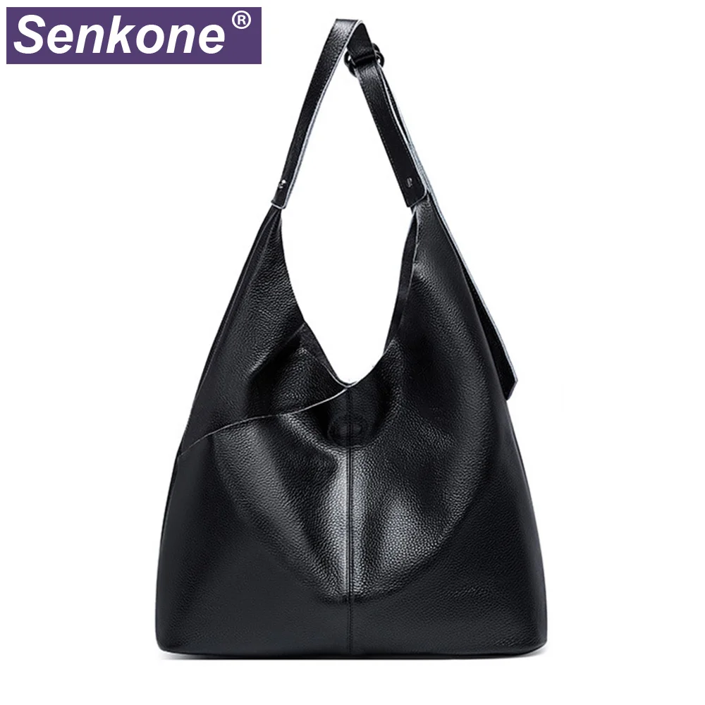 Большая сумка на плечо из натуральной кожи Женская Ручная повседневная мягкая