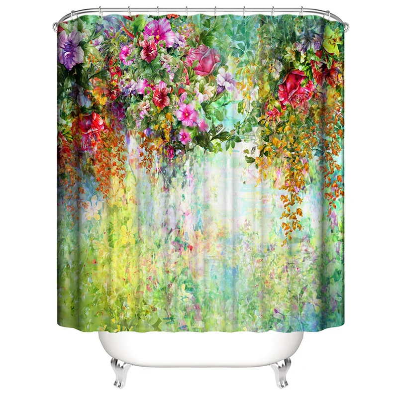 Душевая занавеска для ванной комнаты с цветным принтом прочные