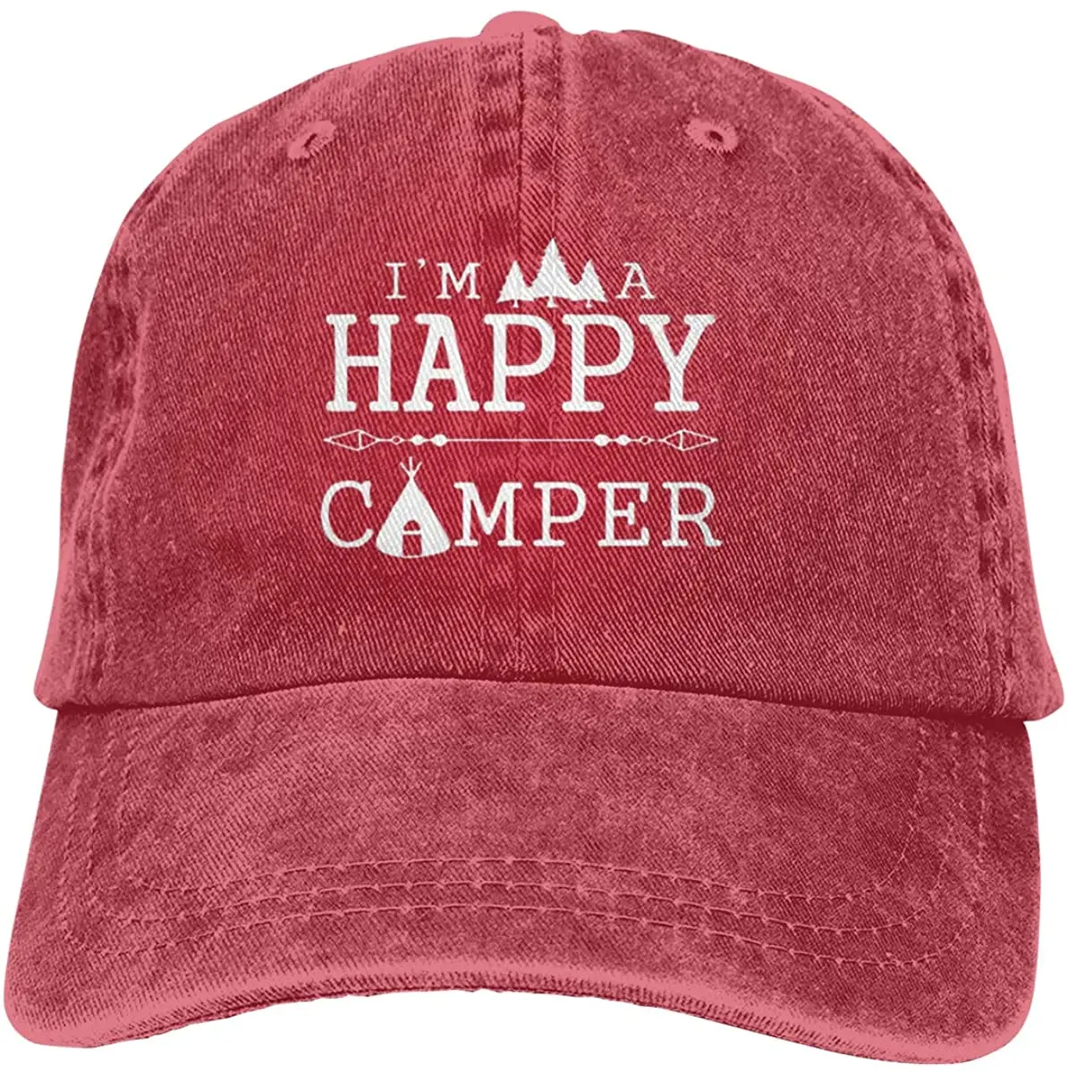 

Denim Cap I'm A Happy Camper Baseball Dad Cap Classic Adjustable Sports for Men Women Hat