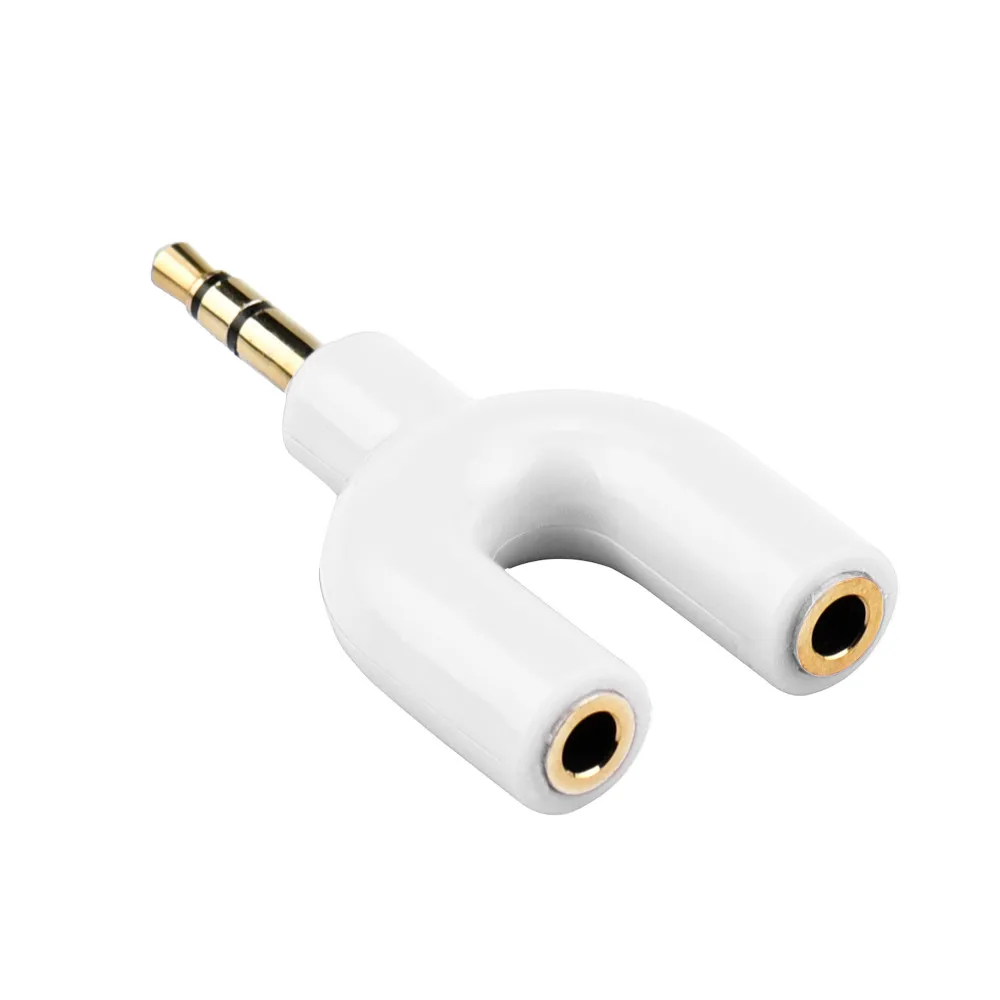 CARPRIE 3.5 mm Stereo Audio Y-Splitter 2 Female to 1 Male Cable Adapter for Mobile phone Earphone PC Laptop Computer - Цвет: WH