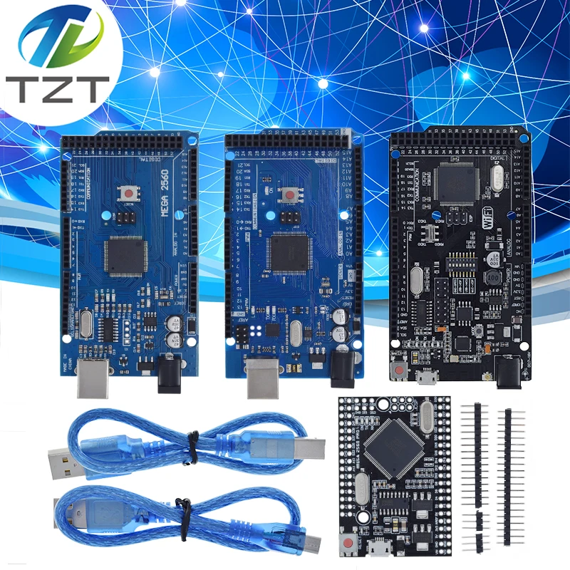 Чип Mega2560 ATMEGA16U2 / Pro Mini MEGA 2560 Mega + WiFi R3 ATmega2560 CH340G для Arduino UNO макетная плата WeMos ESP8266 |