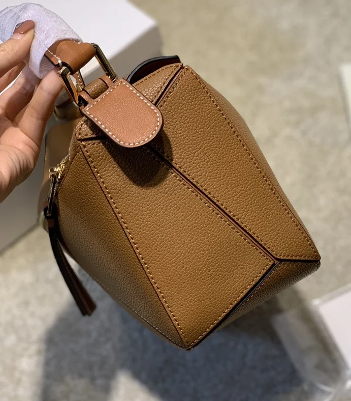 

24cm high quality leather luxury design women's crossbody shoulder bag puzzle handbag black brown famous designer bag for women