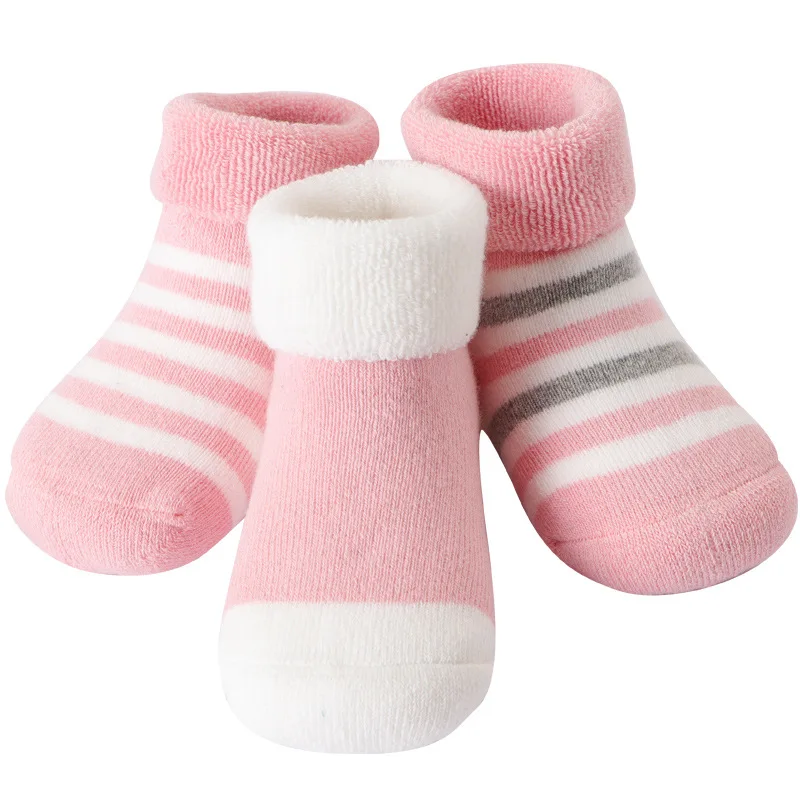 3 pair Baby Winter Thick Terry Socks Soft Warm Newborn Cotton Boys Girls Cute Toddler Floor 0-3 Years | Детская одежда и обувь