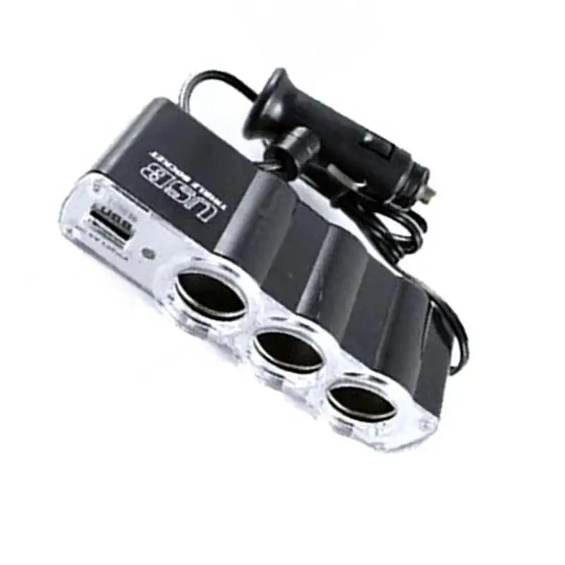 4 In 1 3-Socket Car Cigarette Lighter Socket Splitter Power Charger for MP3 Mobile Phone Game Console Adapter Charging |