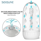 Высококачественный дыхательный клапан Мастурбаторы вакуумный мужской мастурбатор для мужчин спиральный стимулятор киски Вагина секс-игрушки для мужчин