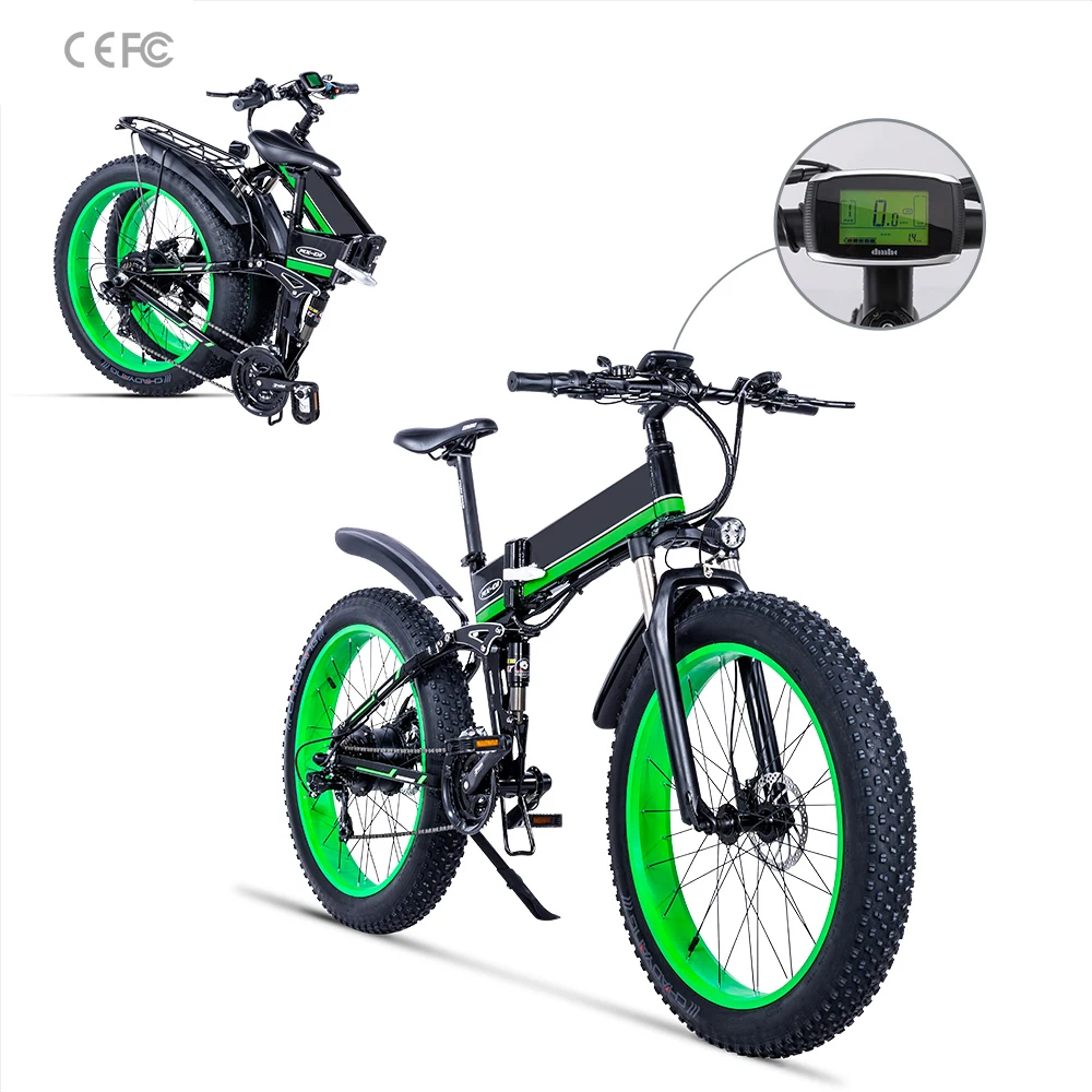 K& J-Green 1000 мощность 48V12. 8AH Снежный велосипед масляный тормоз Алюминиевая Рама складной Электрический горный велосипед электрический велосипед