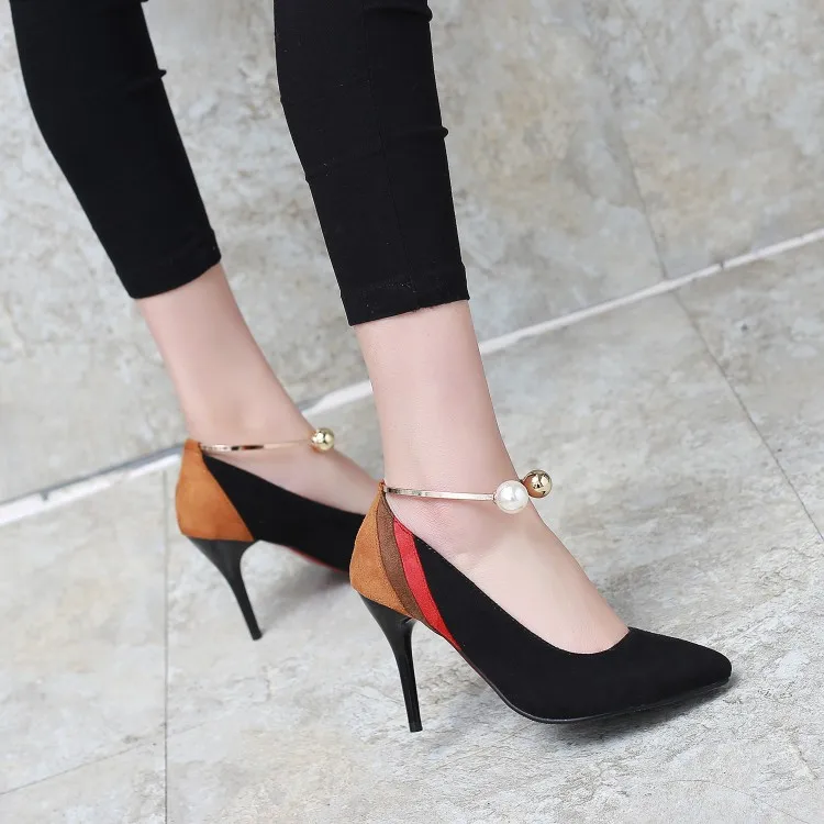 Большие размеры 11 12 13 Женская обувь на высоком каблуке Женские туфли-лодочки