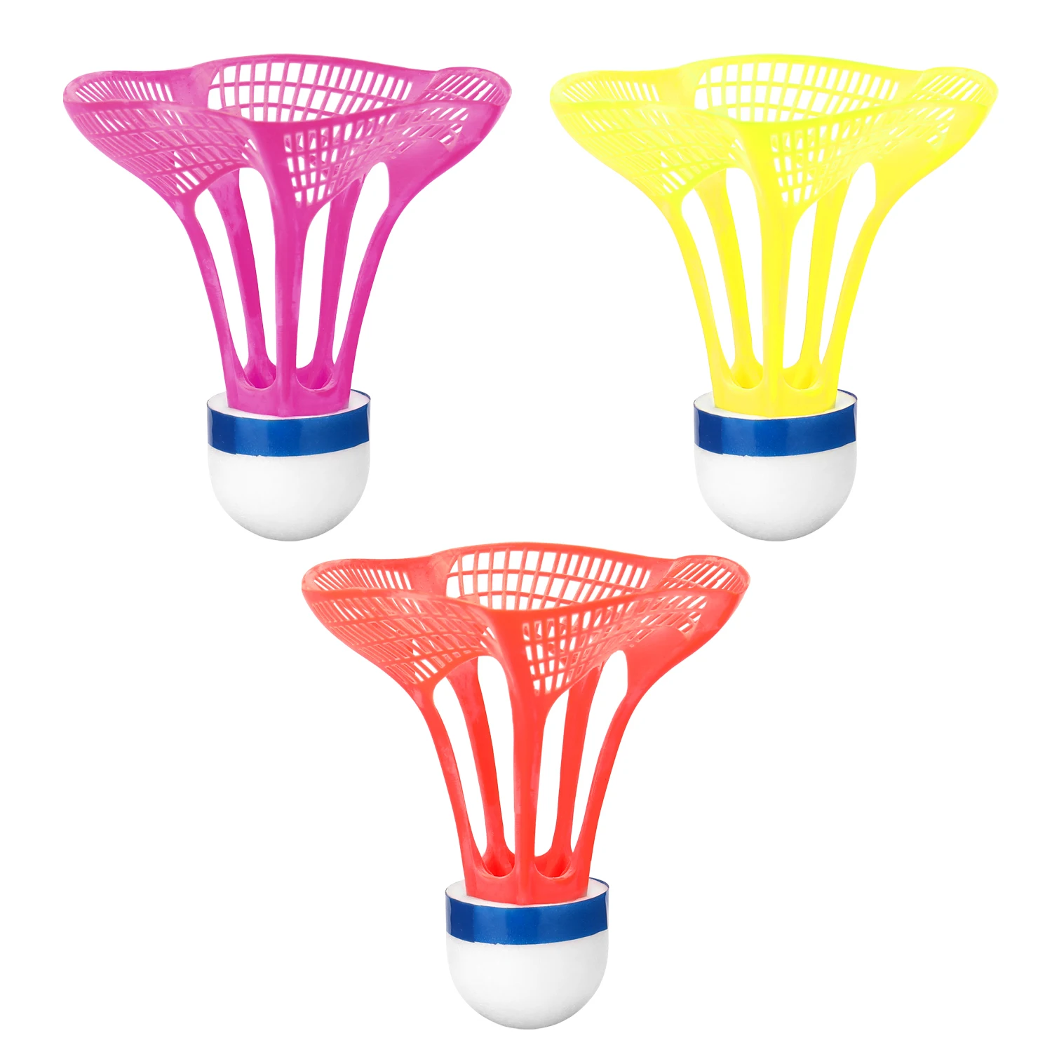 

3PCS Outdoor Badminton Ball Plastic Ball Sport Training Exercise Shuttlecocks Color Badminton Ball
