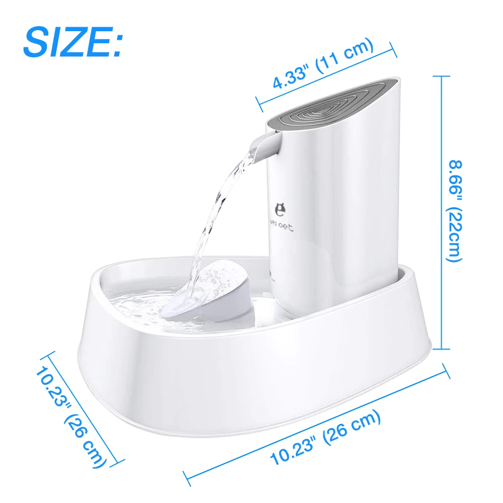 

1.8L Cat Water Fountain Quiet Automatic Pet Water Dispenser For Cats Dogs Birds Electric Drinking Bowl Activated Carbon Filter