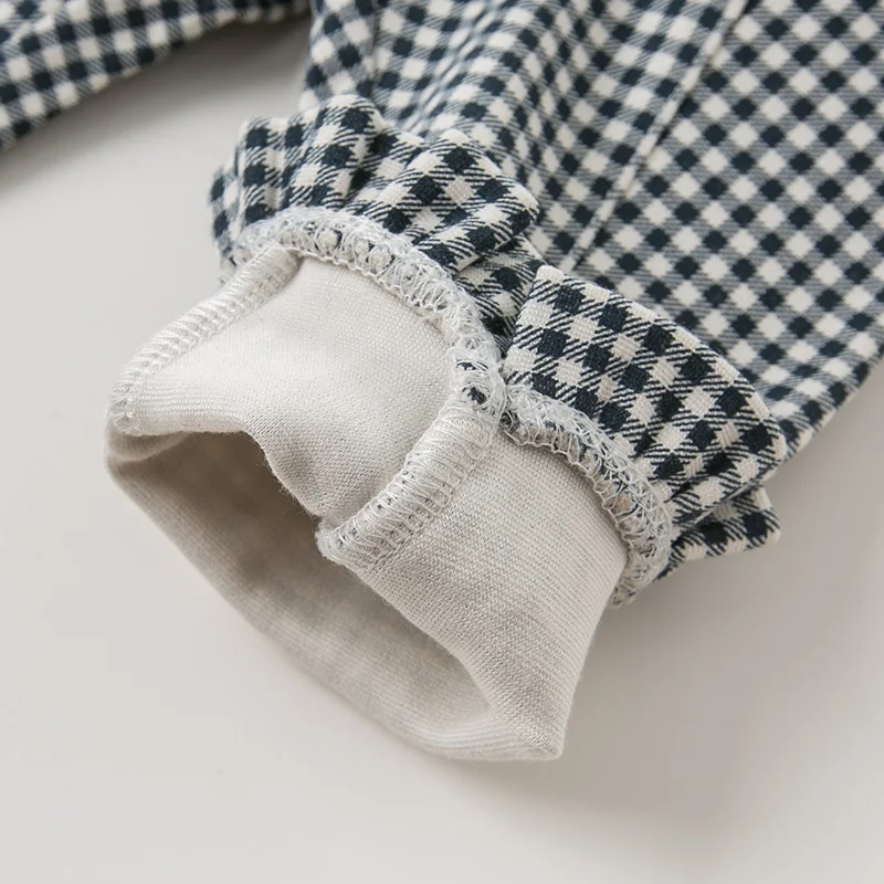 DBM11129 dave bella/осенние модные клетчатые штаны для маленьких девочек детские длинные