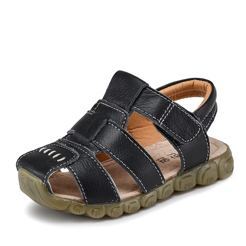 

2021 Fashion Genuine Leather Children's Sandals for Boys Girls Beach Shoes Kid Slides Flat Sandals