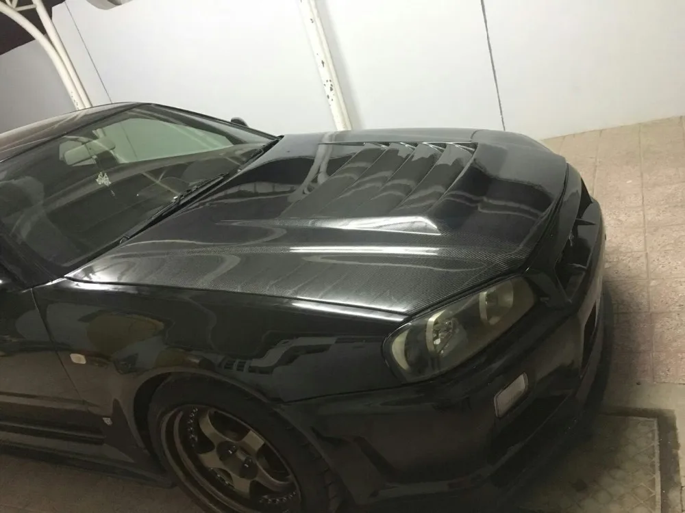 1999-2002 Skyline R34 GTR NI Стиль кролика куртка с капюшоном куртка CF углеродное волокно