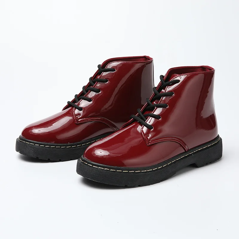 Fujin/женские ботильоны Сезон осень-зима Модные женские ботинки на плоской подошве