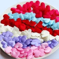 100pcs fabric heart dia 3 2x3 2cm wedding party confetti table decoration birthday party decorative supplies