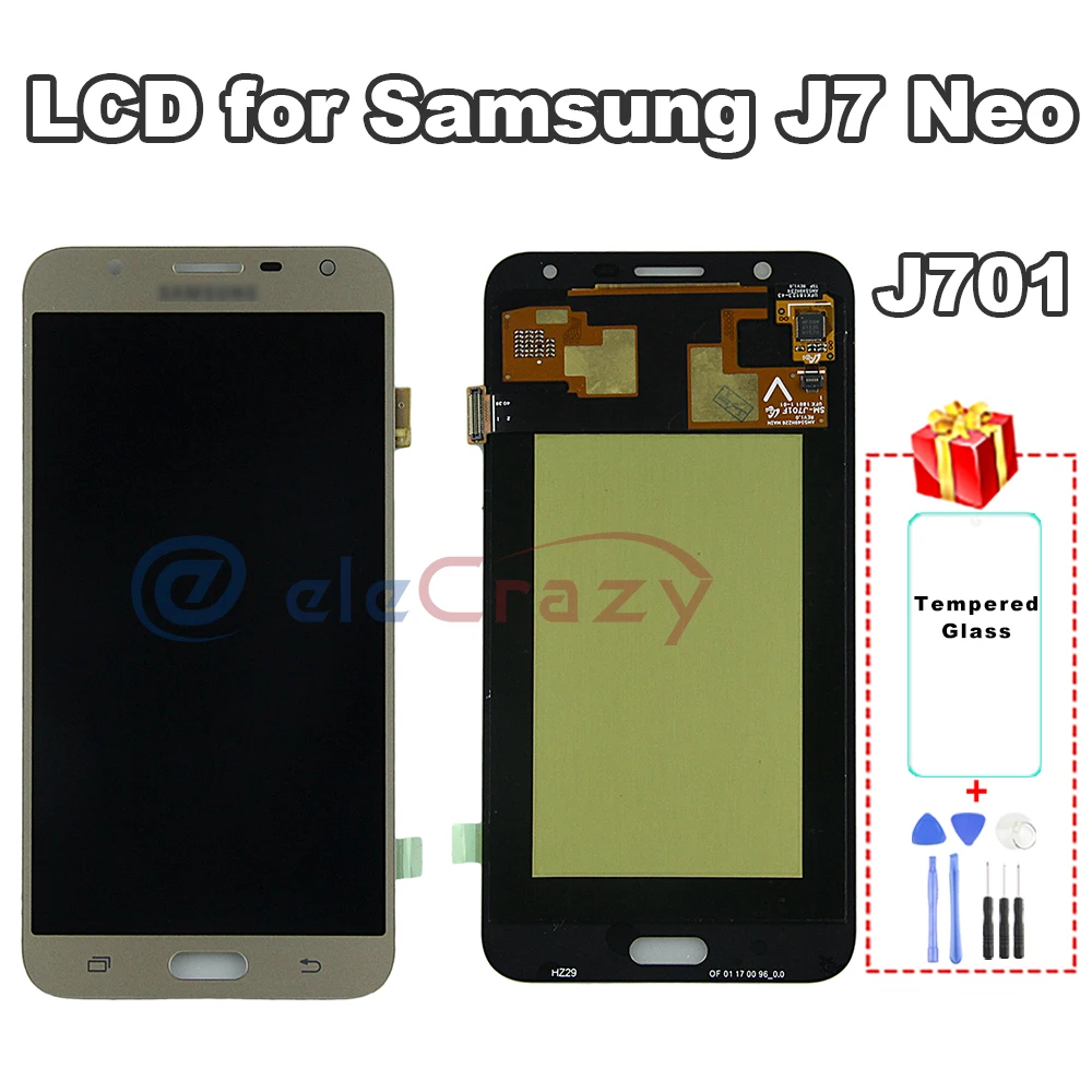 100% протестированный Super AMOLED Samsung Galaxy J7 Neo J701LCD J701F J701M J701MT дисплей с сенсорным