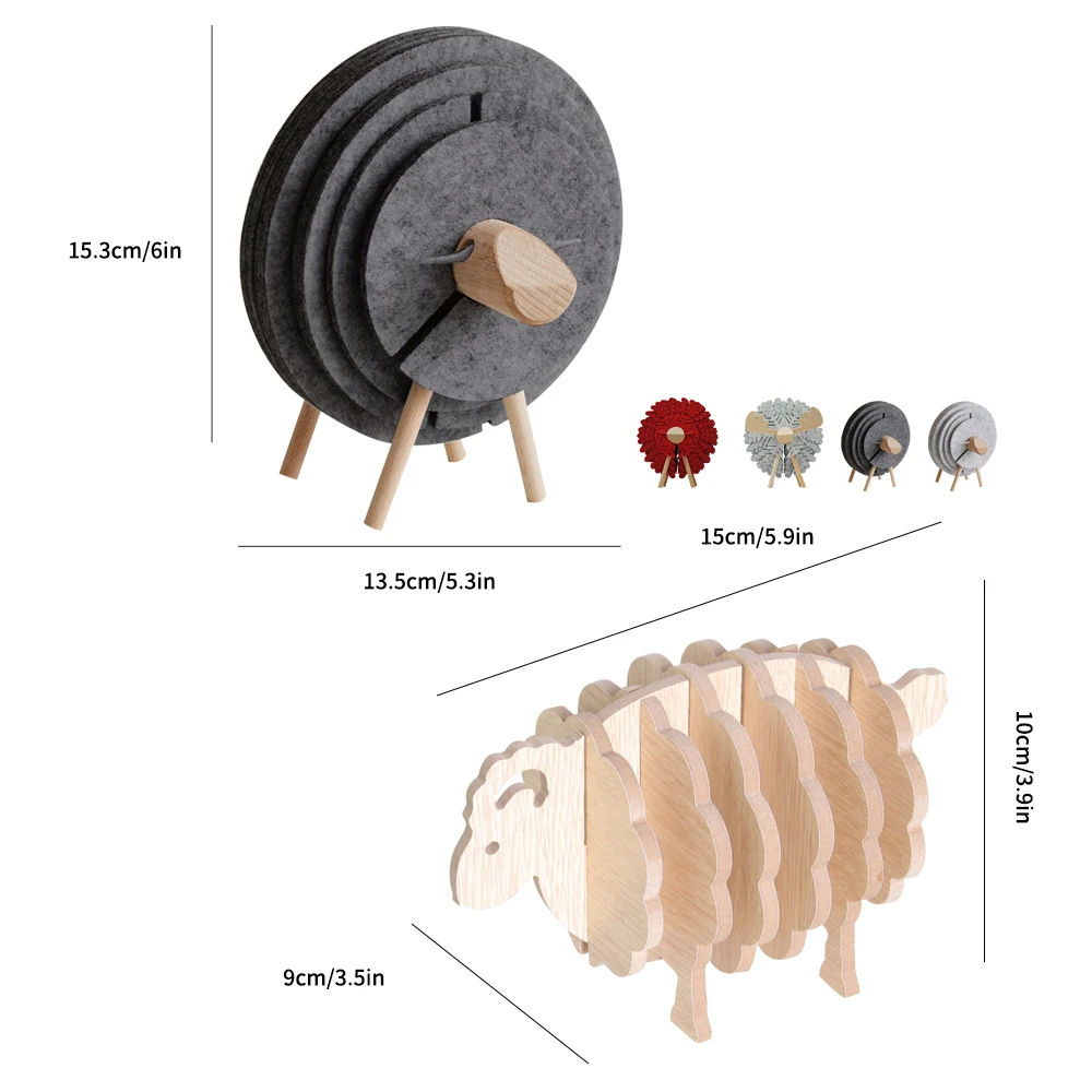 1 шт. DIY термоизолированные фетровые кружки коврики в форме овцы