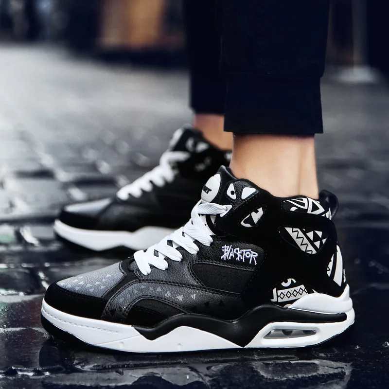 

New men's air cushion high top basketball shoes outdoor breathable lightweight running sneakers 46 large size men's shoes