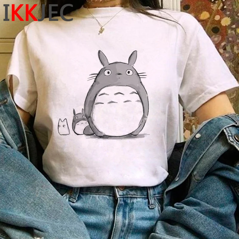 Totoro Studio Ghibli Cute Anime T Shirt Women Harajuku Miyazaki Hayao Kawaii T-shirt Graphic 90s Tshirt Fashion Top Tees Female | Женская