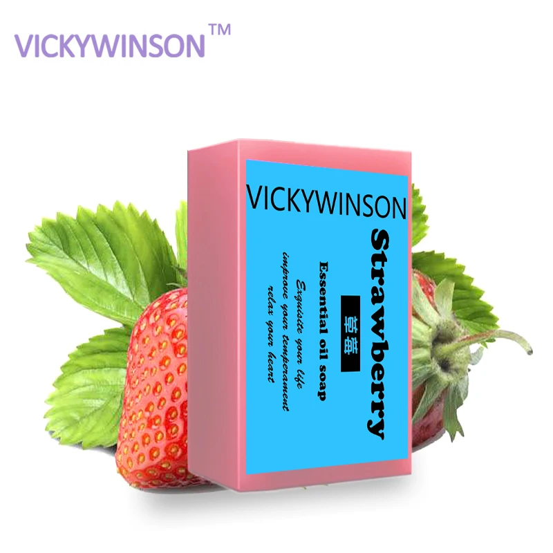 

Strawberry handmade soap 50g oil-control Anti-acne treatment blackhead remover soap Whitening Moisturizing cleanser