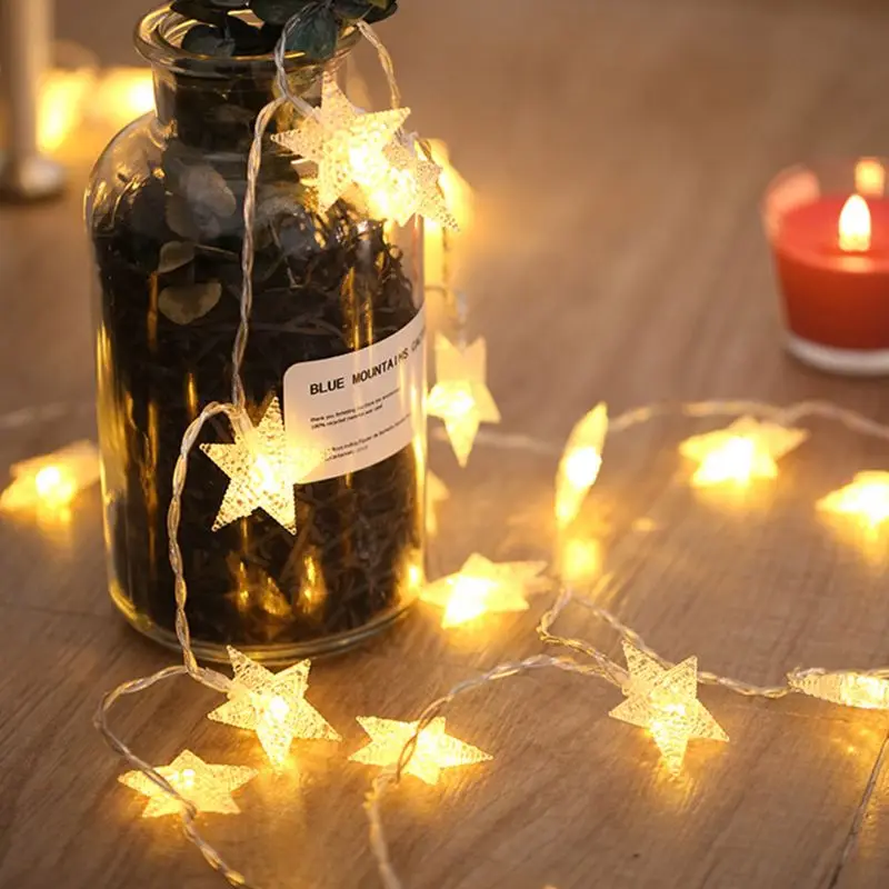 

LED Flashing Lights Star Warm White String Lights with Battery Operation Bedroom Wall Tent Wedding Birthday Holiday Party