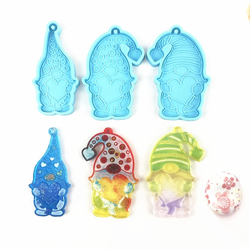 

Keychain Epoxy Resin Mold Dwarfs Valentine's Day Keyring Casting Silicone Mould DIY Crafts Jewelry Pendant Making Tools
