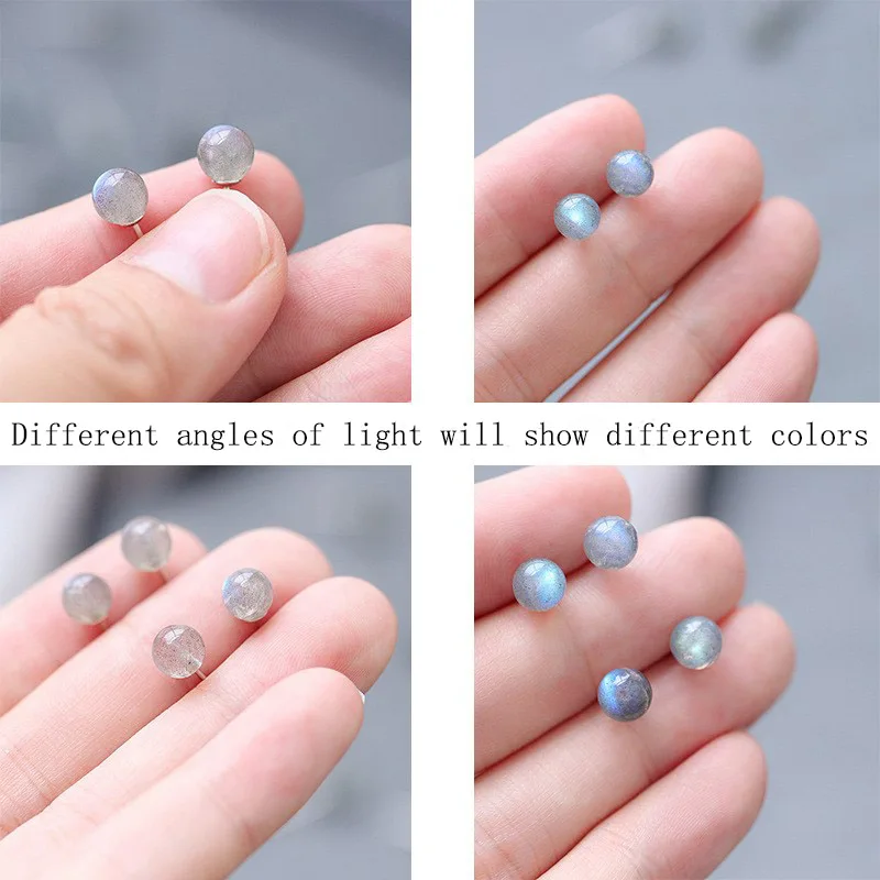 1 пара 6 мм серьги гвоздики из натурального камня Хрустальные кварцевые круглые