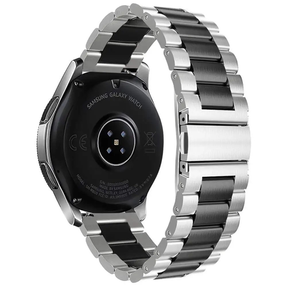 2 silver black Ремешок для смарт-часов для samsung Шестерни S3 Frontier/классический ремешок для часов Smartwatch Нержавеющая сталь браслет wrisrt ремень ремешок для часов из нержавеющей стали - Цвет ремешка: 2 silver black