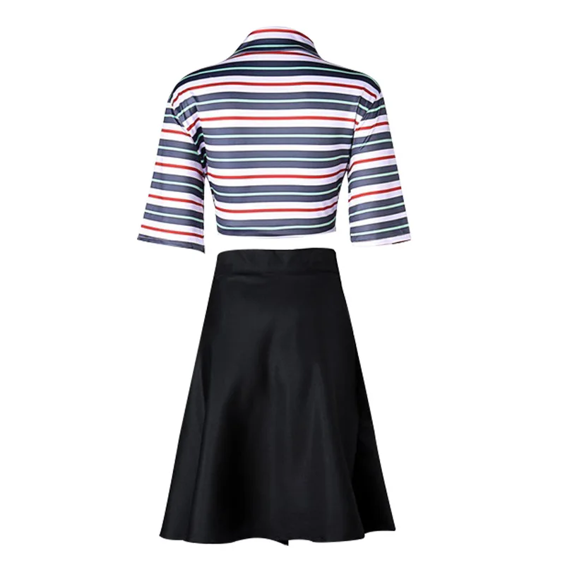 Костюм для косплея из футболки с коротким париком и черной юбки | Тематическая