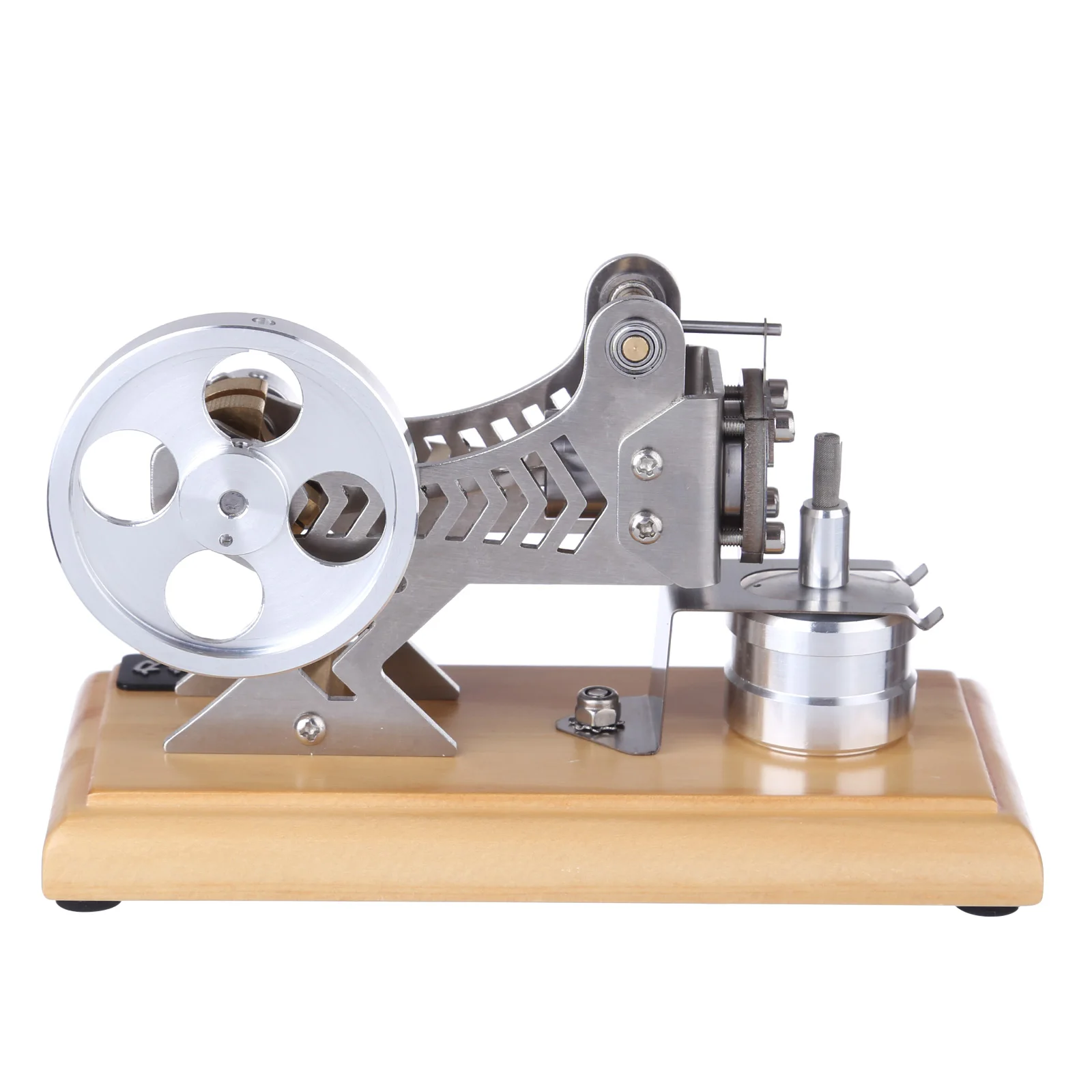 Hot Air Stirling Engine Motor Model Scientific Physics Education Toy Metal Frame Wood Base Experimental Equipment