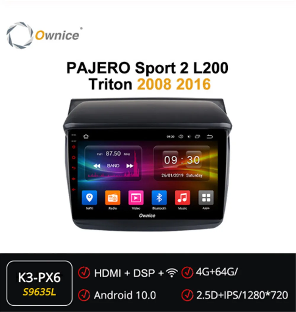 Ownice 8 Core Android 10 0 автомобиля Радио Аудио ForMitsubishi PAJERO Montero Sport 2 L200 Triton 2008 2016 dvd GPS плеер