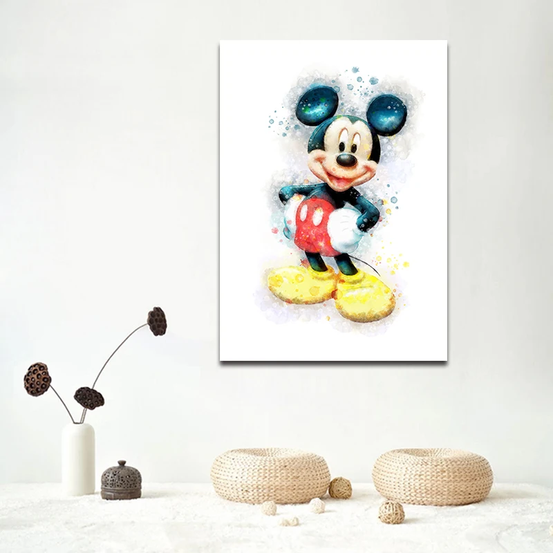 DIY colorings pictures by numbers with Mickey Mouse picture drawing Relief painting framed Home | Дом и сад