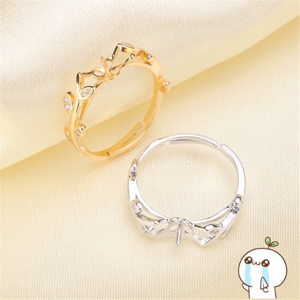 925 пробы Серебряная кольцевая заготовка основа подходит для жемчужных колец