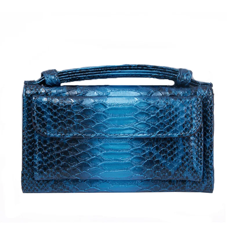 7039 Blue Зеленый клатч со змеиным узором, женская сумочка на цепочке, многофункциональный кошелек, женская модная сумка на плечо со змеиным узором, кошелек с цепочкой - Цвет: 7039 Blue