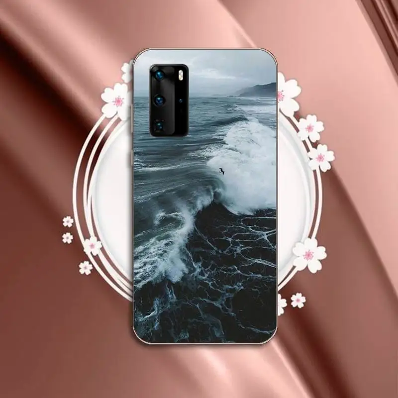 

Summer Blue ocean beach pattern Phone Case Transparent for Huawei P honor 8 10i 20 30 40 smart 2019