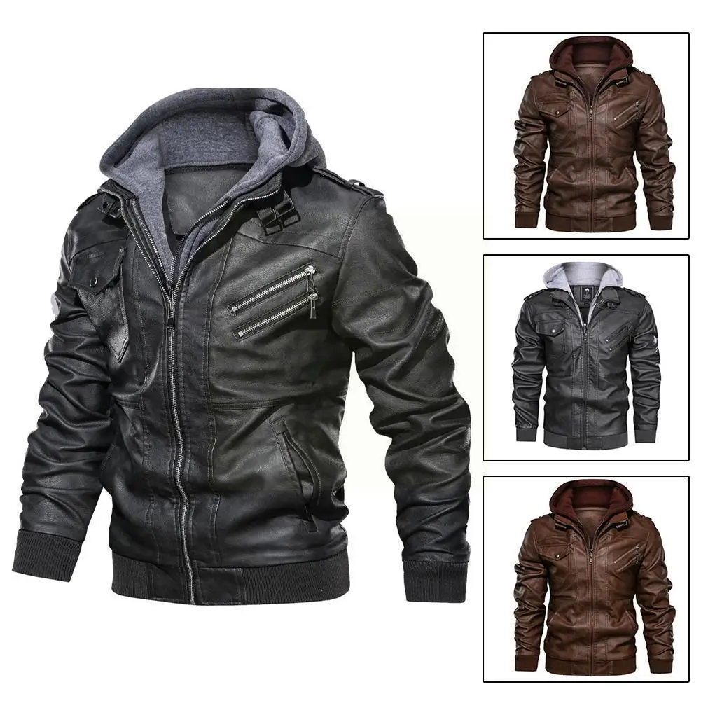 

New Men Leather S Autumn Casual Motorcycle Pu Clothes Leather Biker Size Brand S Eu D3u8