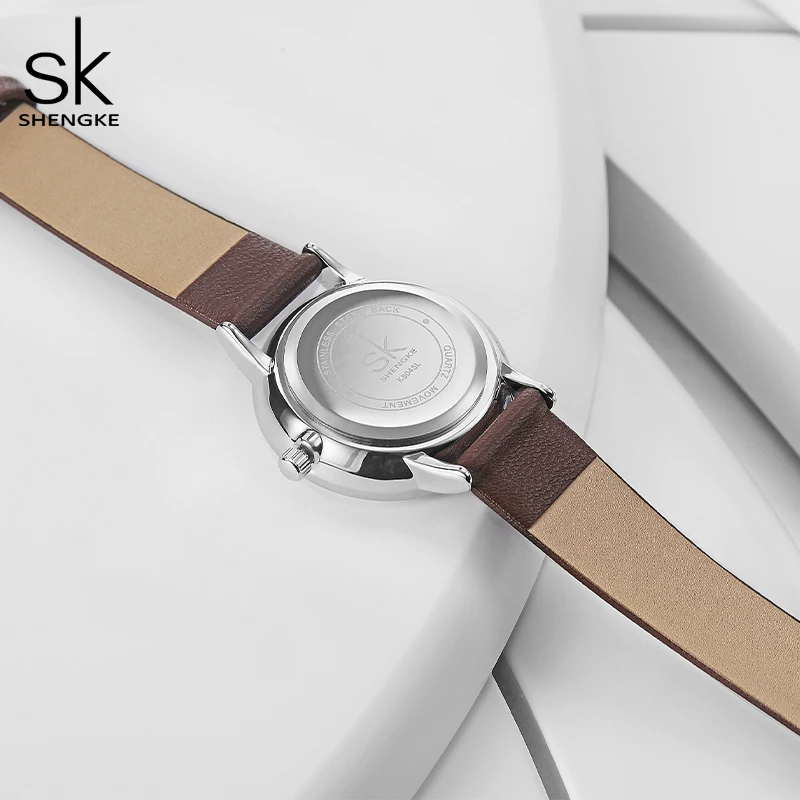 Shengke креативные модные женские часы черные кожаные наручные кварцевые Reloj Mujer 2019 SK
