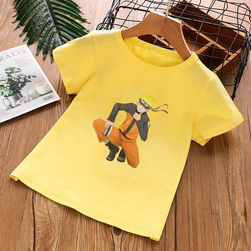 

2021 Summer Anime Clothes Children's T-Shirt Cotton Sweatshirts for Boys Narutoes Shirts Summer Casual Tops Baby Girl Clothes