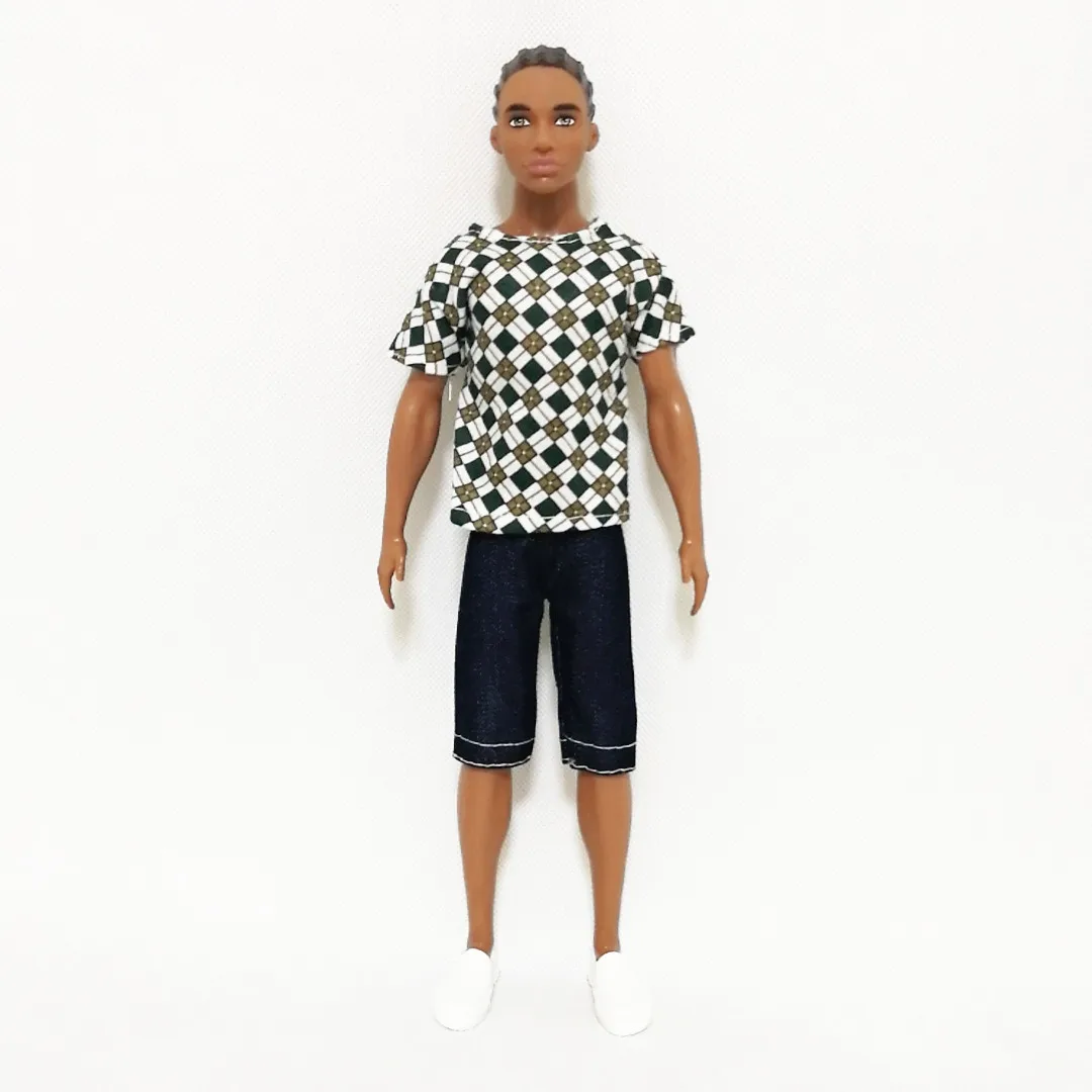 Кен для мальчиков клетчатая футболка брюки комплект Барби шарнирная кукла