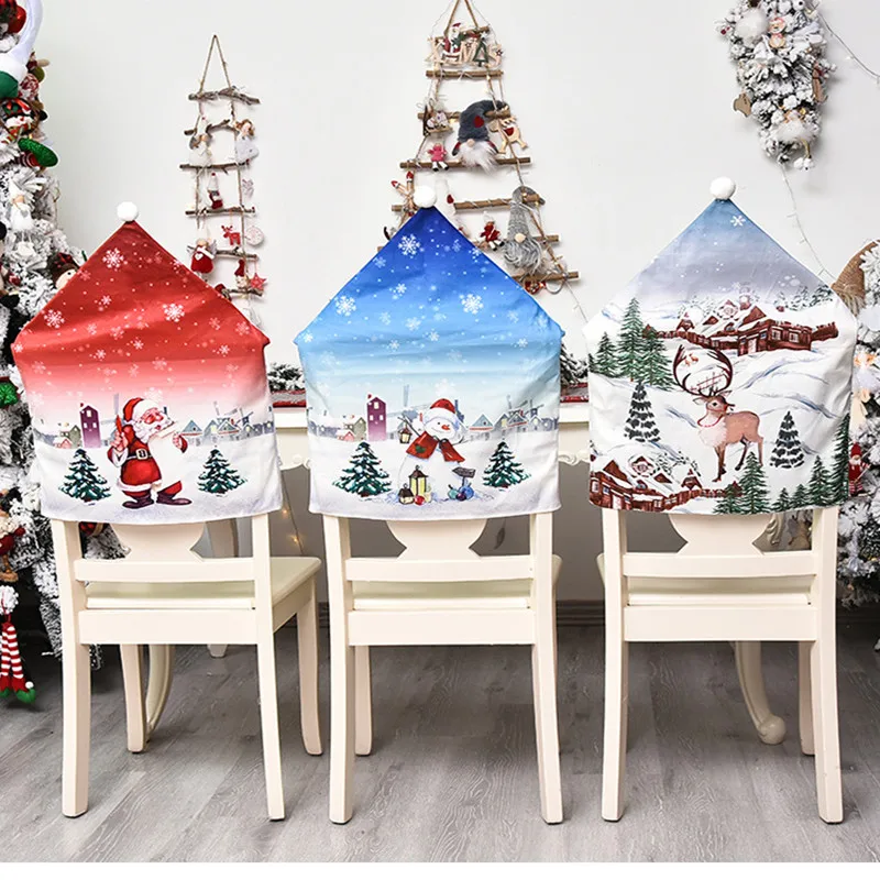 

1pcs New Year 2022 Christmas Santa Hat Chair Cover Merry Christmas Decoration for Home Xmas Decoration Adornos De Navidad Noel