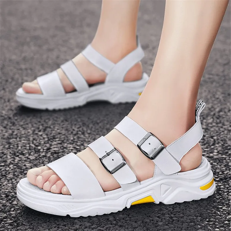 

Мужские дышащие сандалии на толстой подошве, повседневные сандалии на нескользящей подошве, пляжная обувь, лето 2021