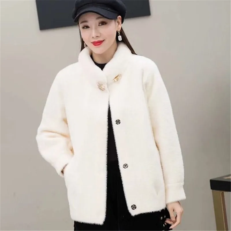 2021 женская куртка из искусственного бархата однотонный плотный теплый шерстяной