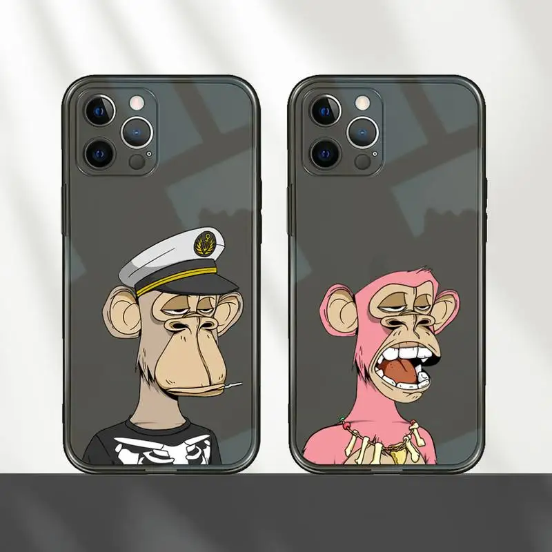 

Boring Monkey Club Phone Case Transparent for iPhone 7 8 11 12 se 2020 mini pro X XS XR MAX Plus