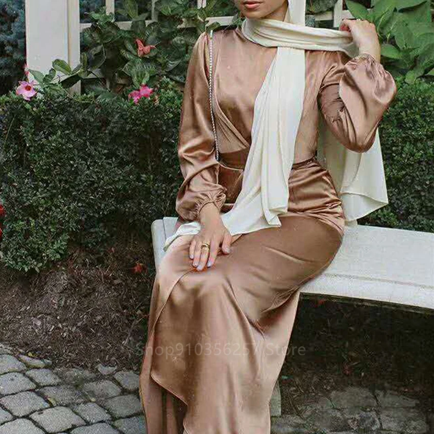 Eid Mubarak Muslim Fashion Abaya Dress Women Islamic Clothing Female Elegant Dubai Indian Turkish Abaya Robe Bandage Party Maxi