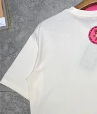 

Letter Print logo bear cartoon 2021 Summer Fashion Classic Brand Luxury Design Versatile Loose Women Men rose red T-shirt tee G1