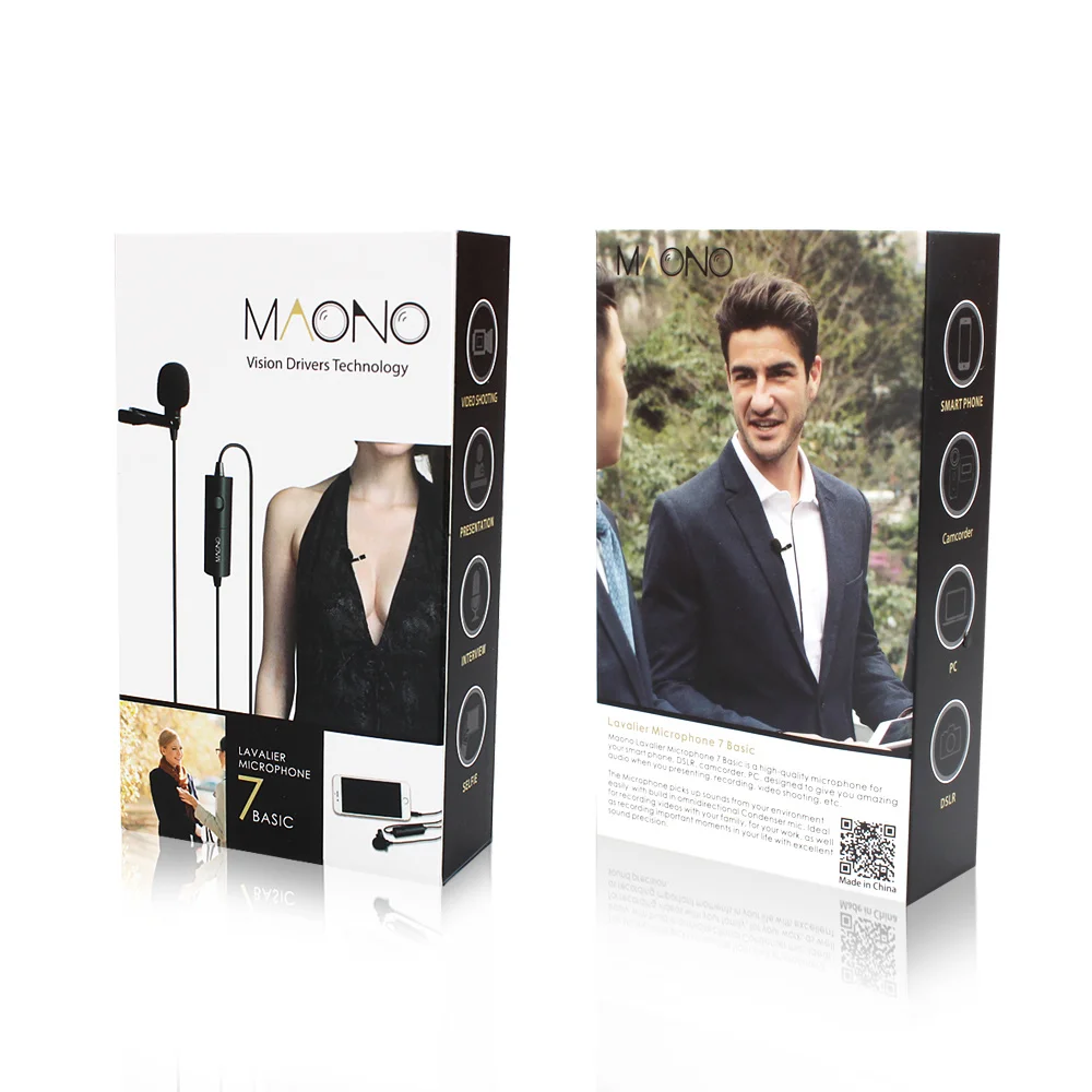 

MAONO Lapel Microphone Clip on Lavalier Microphone 6M Handsfree Condenser Microphone Collar Mic for DSLR Camera PC Smartphone