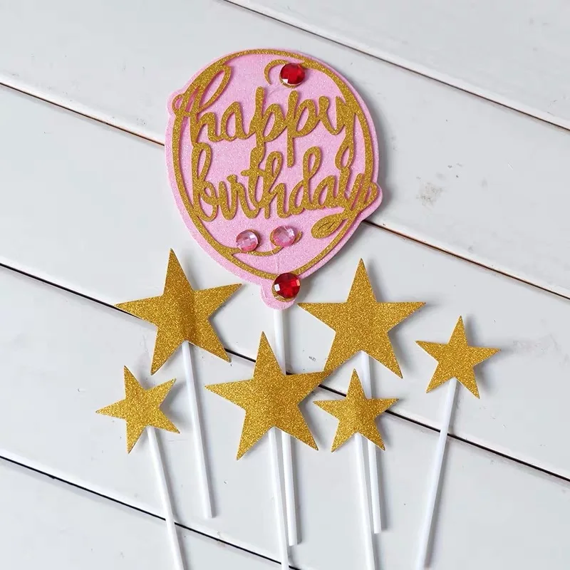 1 Набор 7 шт. блестящих топперов для тортов на день рождения|Товары украшения